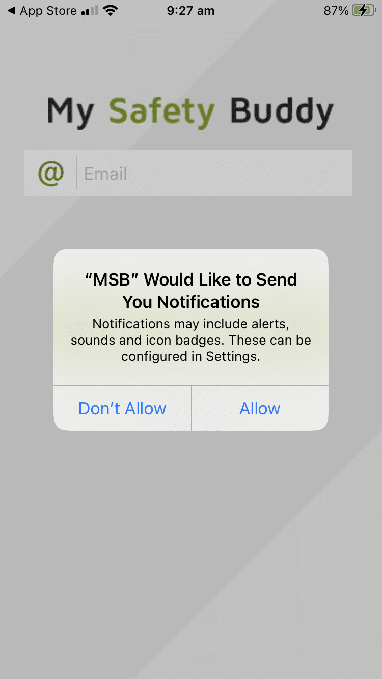 My Safety Buddy Permissions - Send Notifications